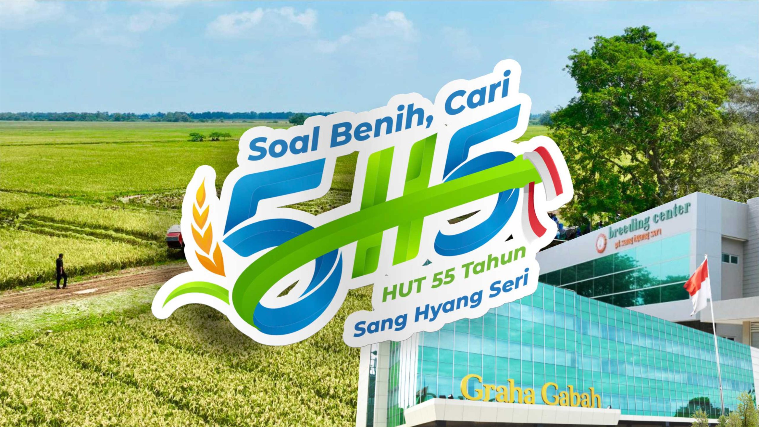 Sambut Usia ke-55, Sang Hyang Seri Luncurkan Logo HUT dengan Tagline “Soal Benih Cari 5H5”